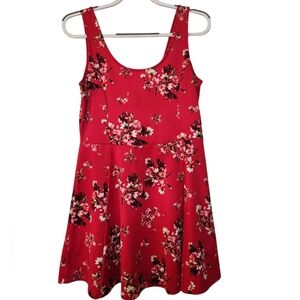 Divided Red Scoop Neck Sundress Mini